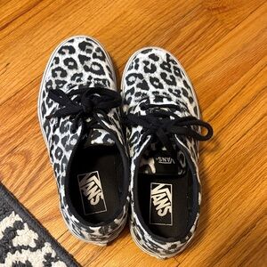 Vans Black and White Animal Print Sneakers